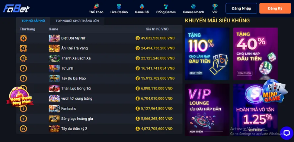 Thưởng nạp lại QHH88 Win